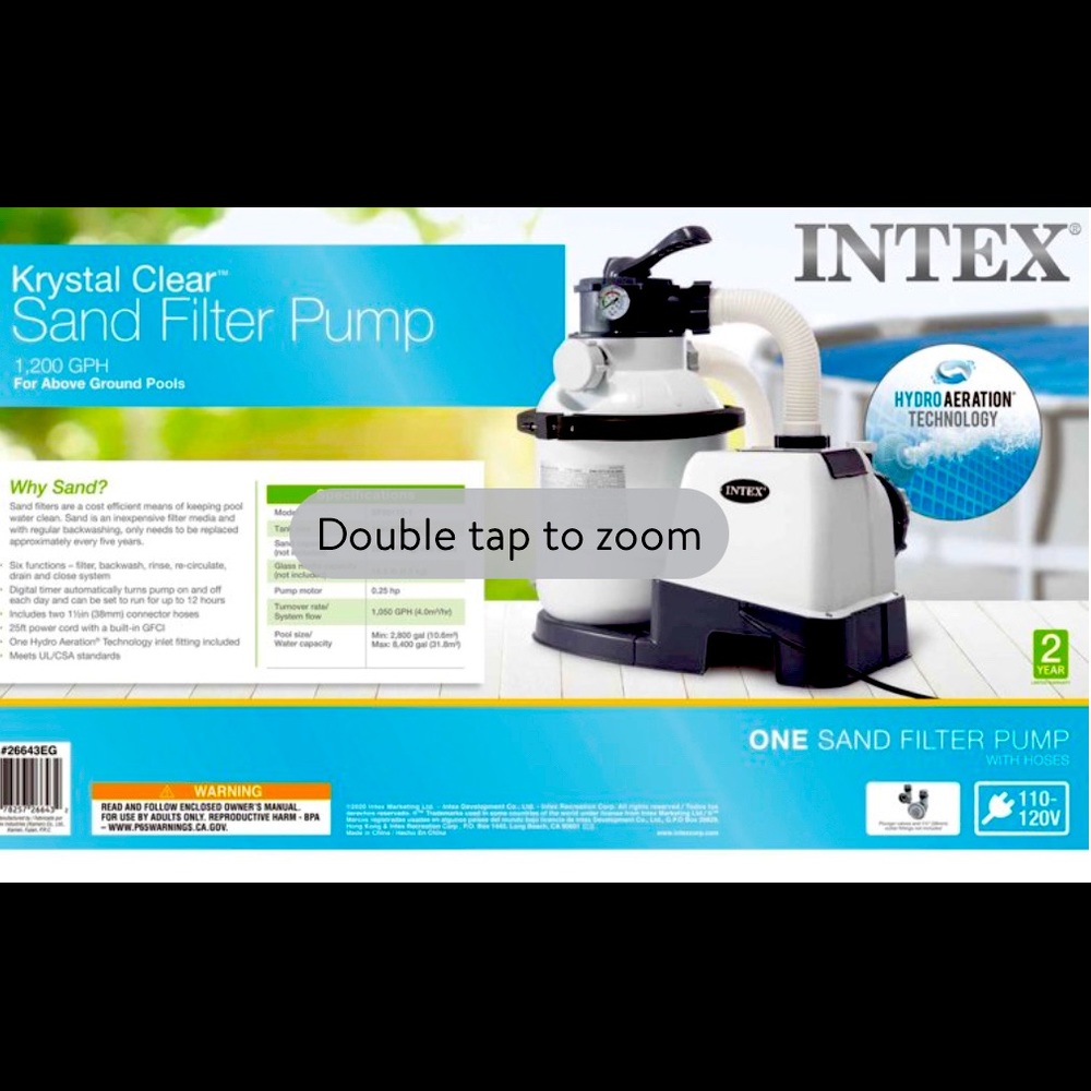 Intex 26643EG 1200 GPH 10 inch Above Ground Pool Sand Filter Pump w/ Auto Timer